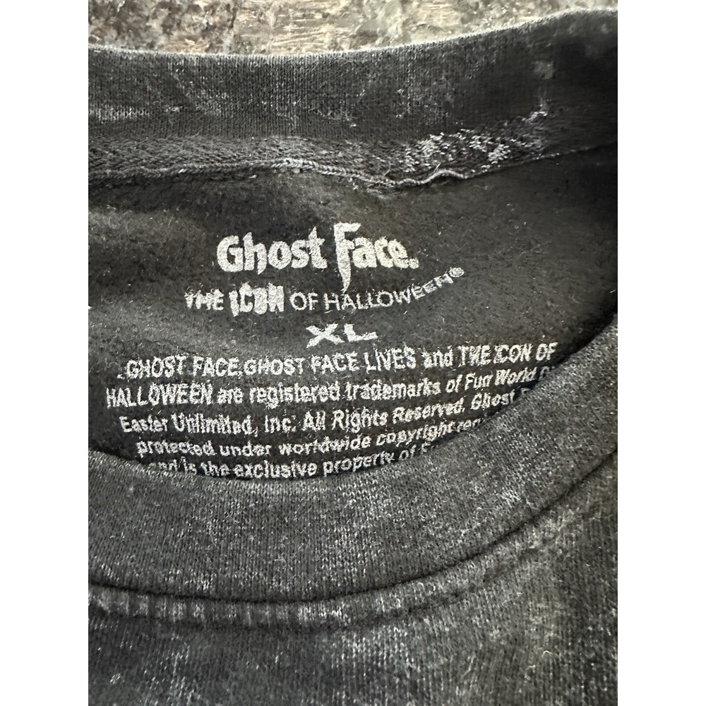 Scream Ghost Face Unisex Pullover Size XL Black‎ Embroidered Sweatshirt Horror - Picture 3 of 5